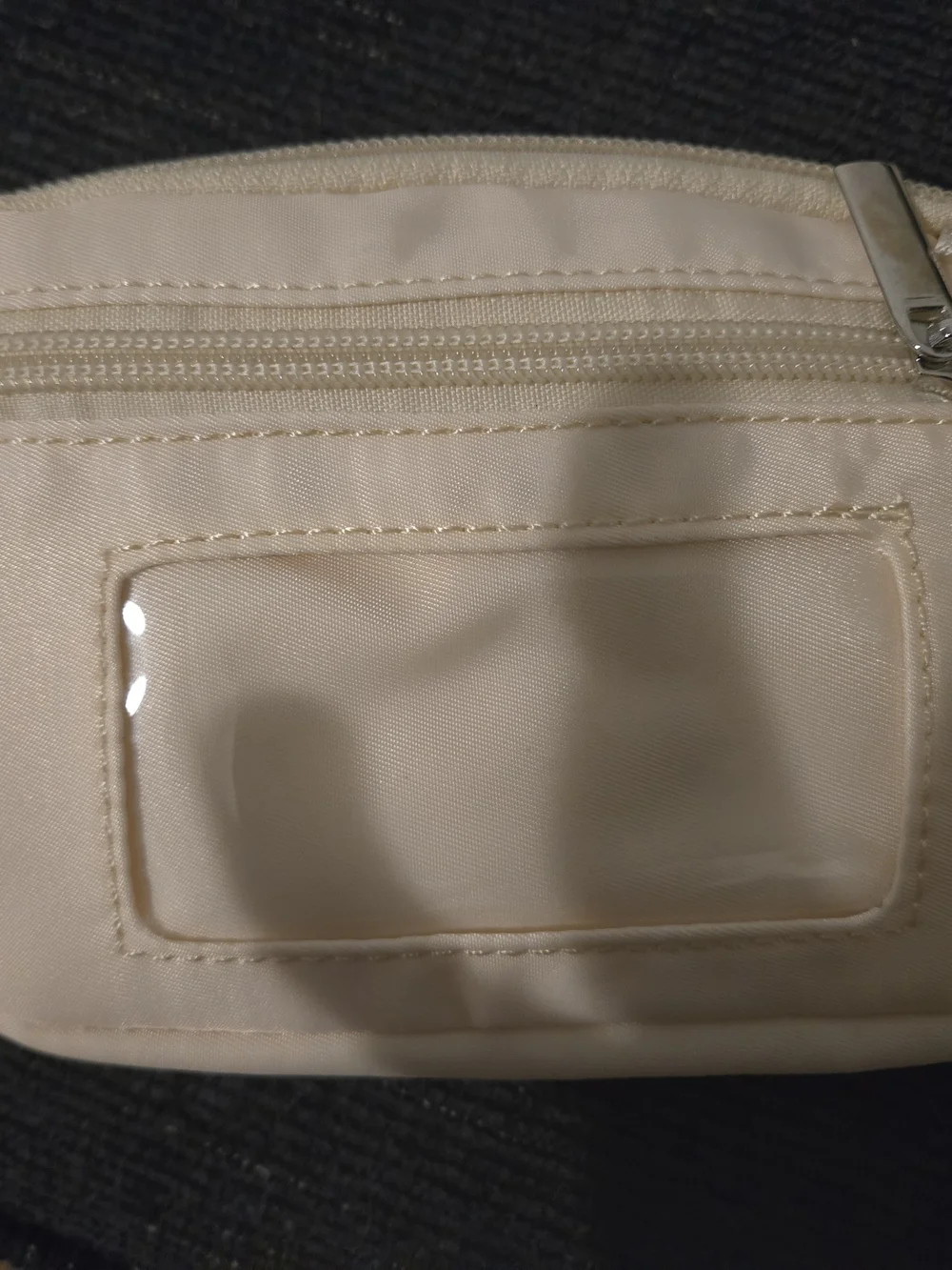 Cream Mini Crossbody Pouch with Adjustable Strap